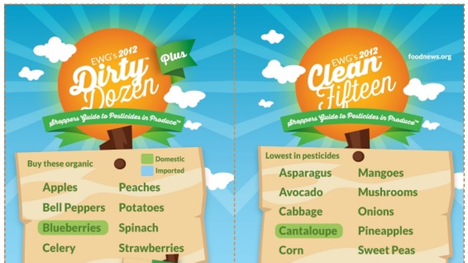 2012 Shopper's Guide to Pesticides- The Dirty Dozen & Clean 15